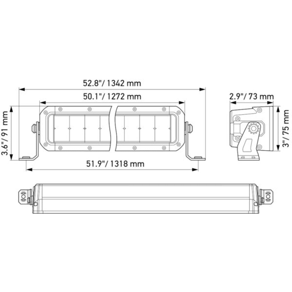 Hella BLACK MAGIC "TOUGH" BARRA 50" - Double Row Lightbar