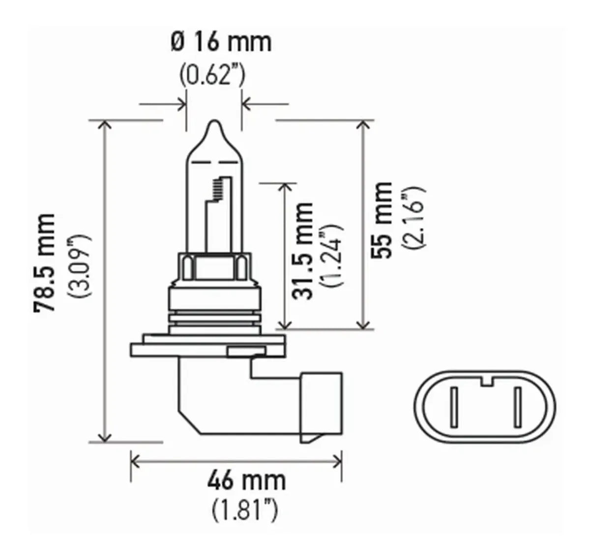 Ampolleta 9005 12v.. 65W P20d T4 +50 (par)