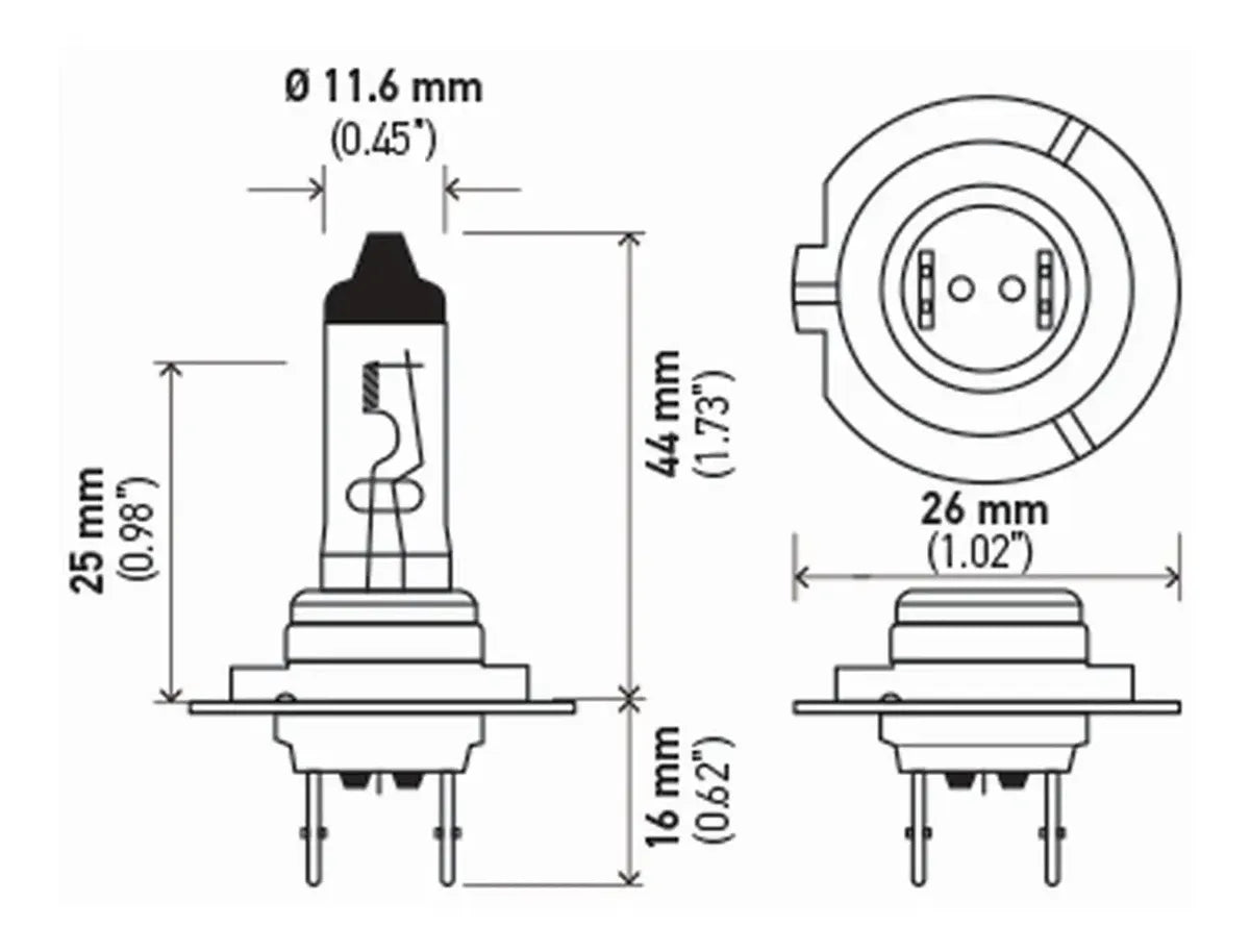 Ampolleta H7 12v.. 55W PX26d T4.625 TLL (luz blanca) (par)