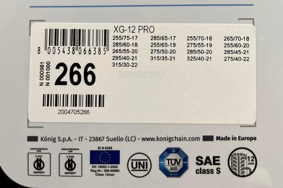 CADENA NIEVE KONIG XG 12PRO 274