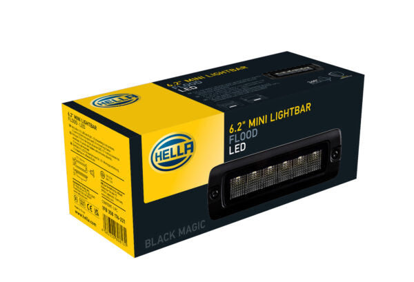 Hella BLACK MAGIC 6LED Mini Barra - Flood Beam Embutido