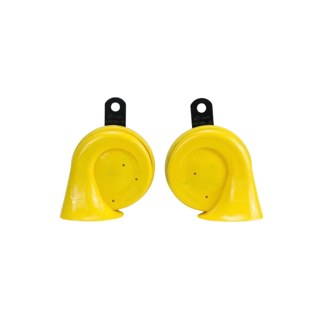 Kit Bocina Trompeta Doble 12v. Universal - Amarillo
