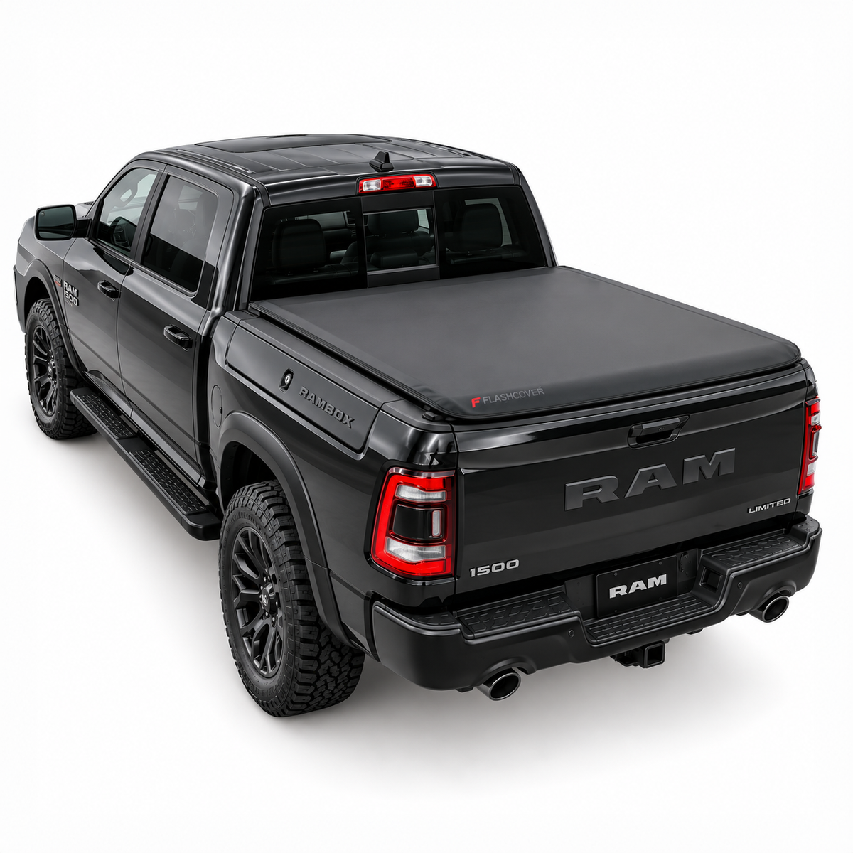 Lona Marítima Flashcover ALL BLACK RAM 1500 Classic/Limited Crew cab. con "RamBox"