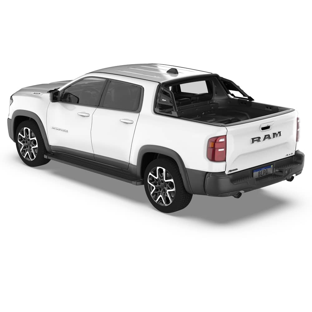 Pisaderas Aluminio "G3" Bepo RAM Rampage BigHorn/Laramie/RT - Aluminio Negra/cromo 2024-2026