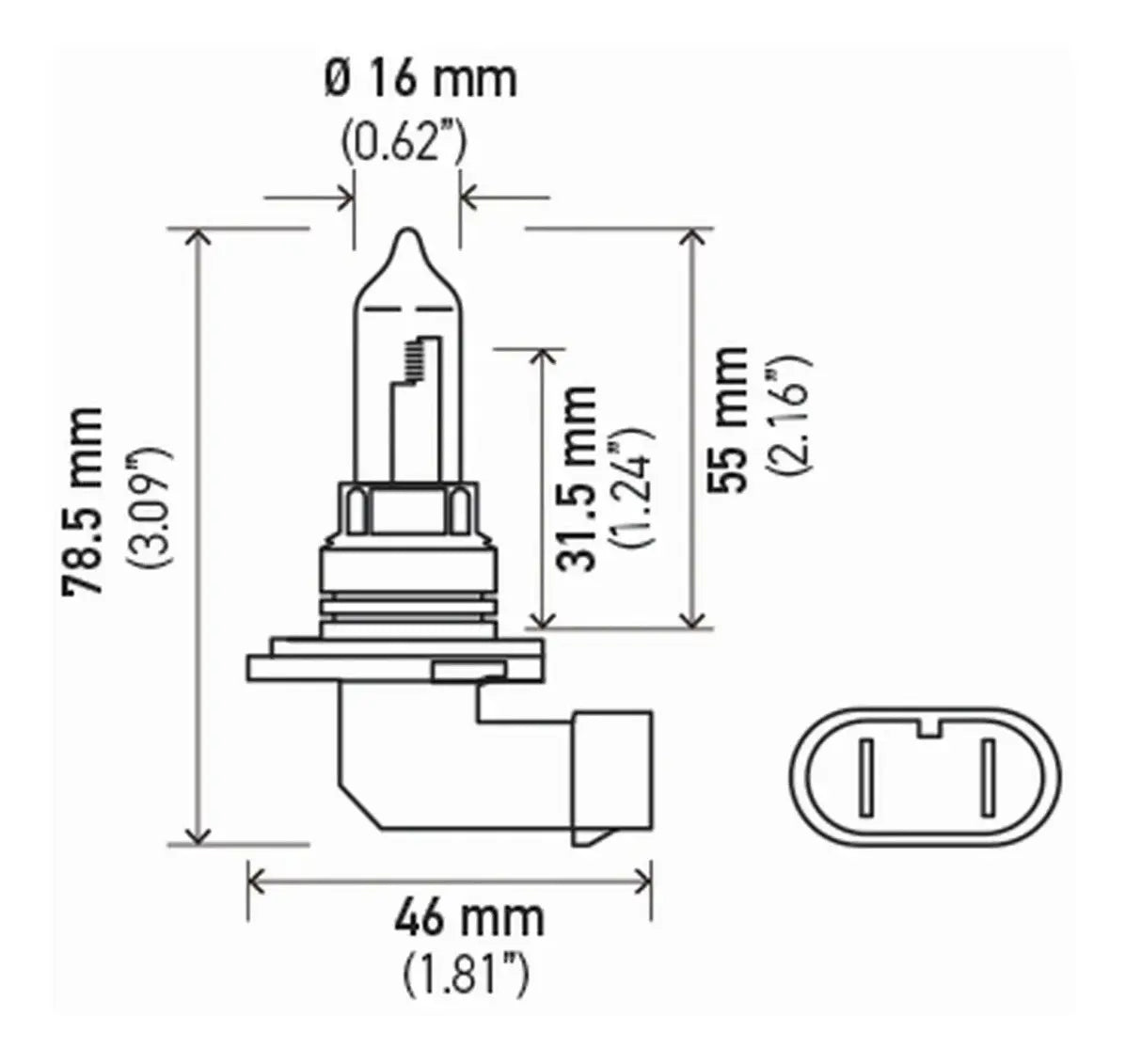 Ampolleta 9005/HB3 12v. 65W P20d T4 Halógeno