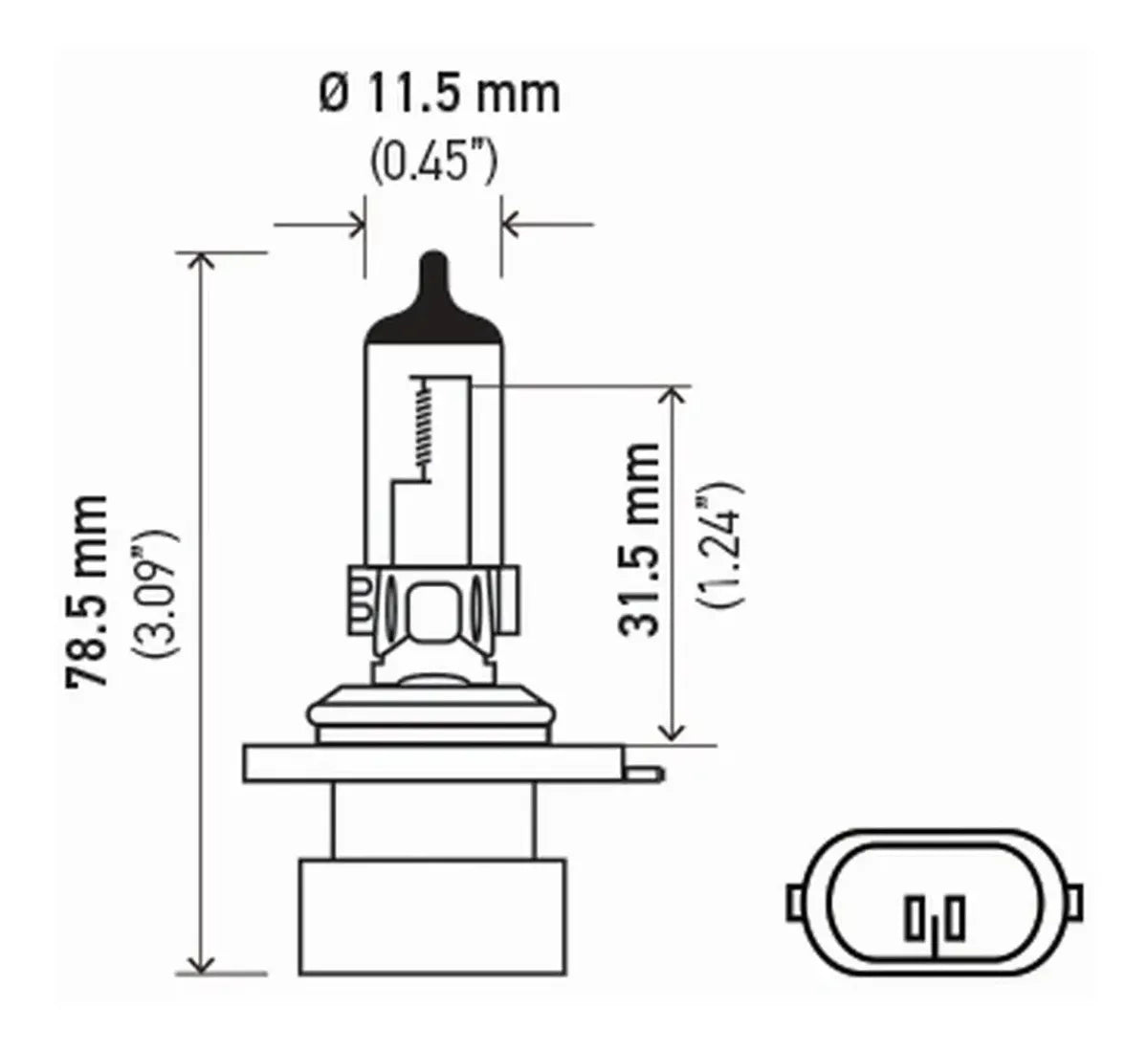 Ampolleta 9006XS 12.8V 55W P22D T4 XS Halógeno