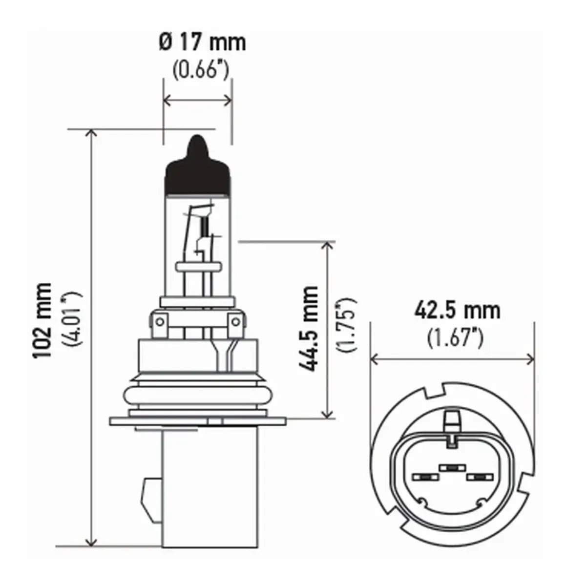 Ampolleta 9007 12v.. 65/55W PX29t T4.625 +50 (par)