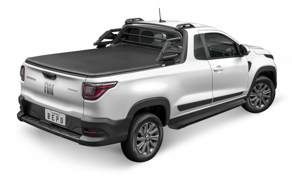 Barra sobre riel "Slim" Bepo RAM 700 SLT Cabina Simple - Negra 2020-2026