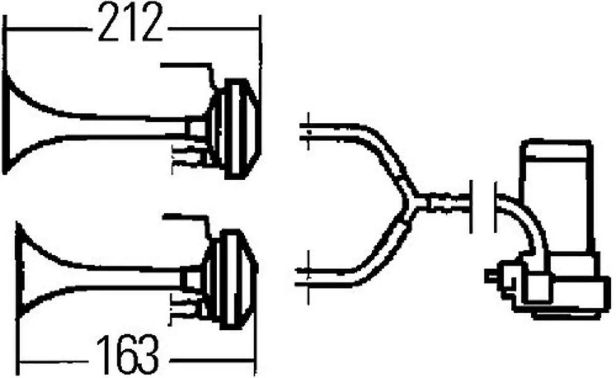 Kit Bocina Aire 12v. - Doble - (empaque retail)