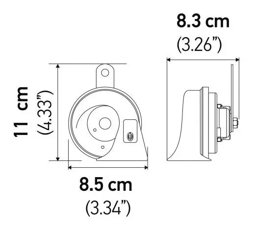 Kit Bocina Trompeta Doble 12v. Universal - Amarillo