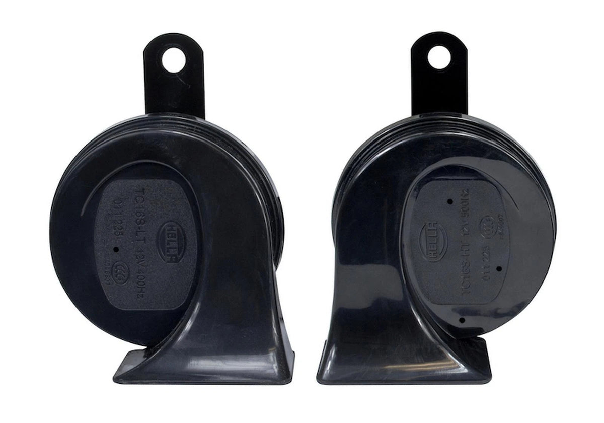 Kit Bocina Trompeta Doble 12v. Universal - Negro